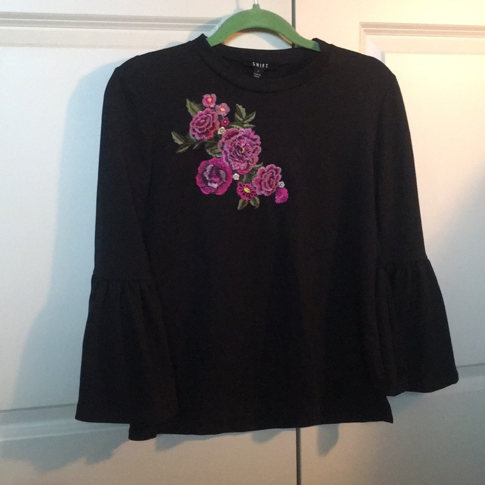 Embroidered Flower Shirt